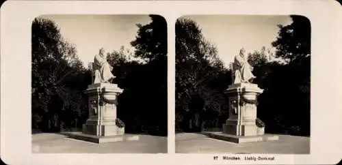 Stereo Foto München Bayern, Liebig-Denkmal