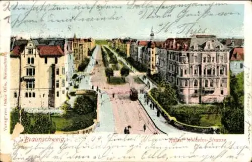 Ak Braunschweig in Niedersachsen, Kaiser-Wilhelm-Straße