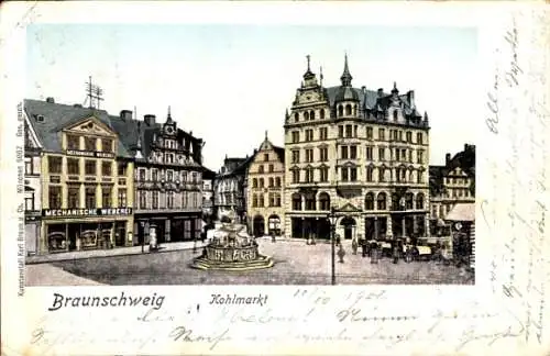 Litho Braunschweig in Niedersachsen, Kohlmarkt, Mechanische Weberei