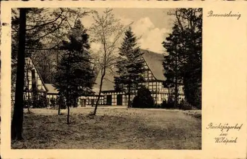 Ak Braunschweig in Niedersachsen, Reichsjägerhof, Wildpark