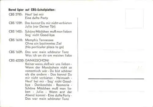 Ak Sänger Berns Spier, Portrait mit Telefon, Autogramm