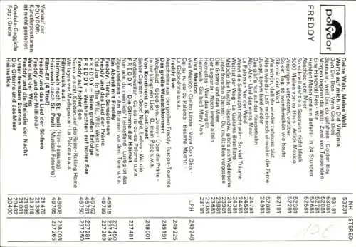 Ak Sänger Freddy Quinn, Autogramm