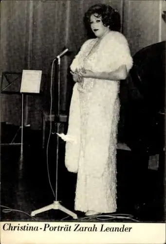 Ak Christina als Sängerin Zarah Leander, Portrait, Autogramm