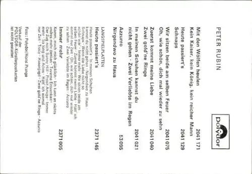 Ak Sänger Peter Rubin, Portrait, Autogramm