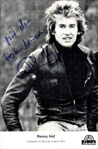 Ak Sänger Ronny Hof, Autogramm