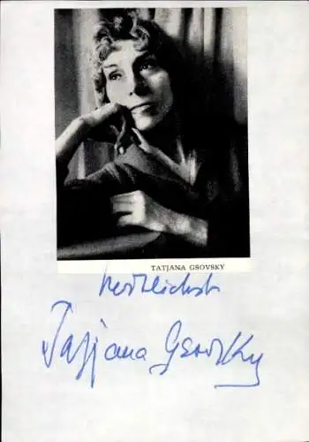 Ak Ballett Tänzerin und Choreographin Tatjana Gsovsky, Autogramm