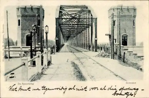 Ak Deventer Overijssel Niederlande, De Spoorbrug