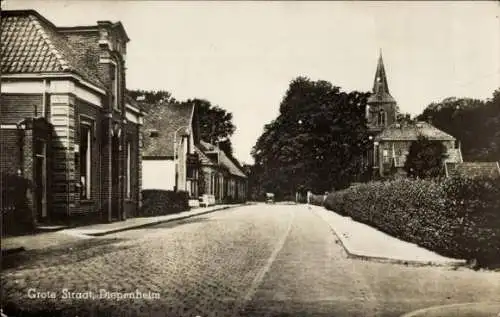 Ak Diepenheim Overijssel, Grote Street mit Kirche