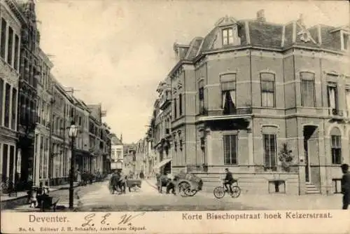 Ak Deventer Overijssel Niederlande, Korte Bisschopstraat Ecke Keizerstraat