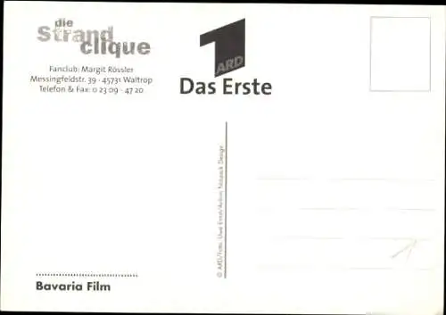 Ak Schauspielerin Lisa Karlström, Portrait, Autogramm, die Strand Clique, ARD