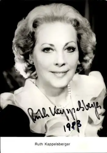 Ak Schauspielerin Ruth Kappelsberger, Portrait, Autogramm