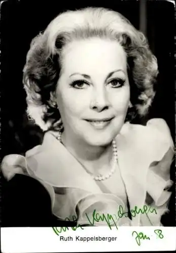 Ak Schauspielerin Ruth Kappelsberger, Portrait, Autogramm