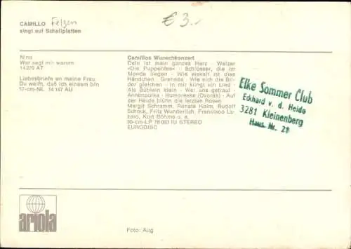 Ak Schauspieler Camillo Felgen, Portrait, Autogramm, Sänger