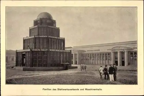 Ak Leipzig in Sachsen, Internationale Baufachausstellung 1913, Pavillon des Stahlwerksverbands
