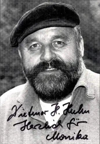 Ak Schauspieler Dietmar H. Huhn, Portrait, Autogramm, Mütze