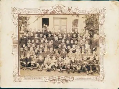 Kabinett Foto Blankenburg am Harz, Schulklasse, Hauptlehrer Karl Köchler, Joseph Heck, 1897
