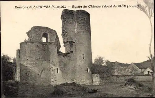 Ak Le Mée Loiret, Schlossruine