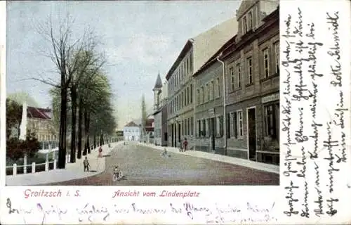 Ak Groitzsch in Sachsen, Ansicht vom Lindenplatz