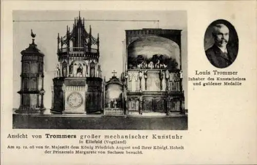 Ak Ellefeld Vogtland, Trommers große mechanische Kunstuhr