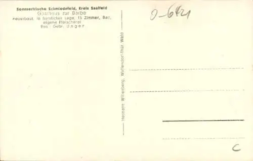 Ak Schmiedefeld Saalfeld an der Saale, Gästehaus zur Barbe