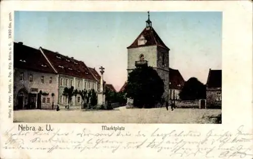 Ak Nebra an der Unstrut, Marktplatz