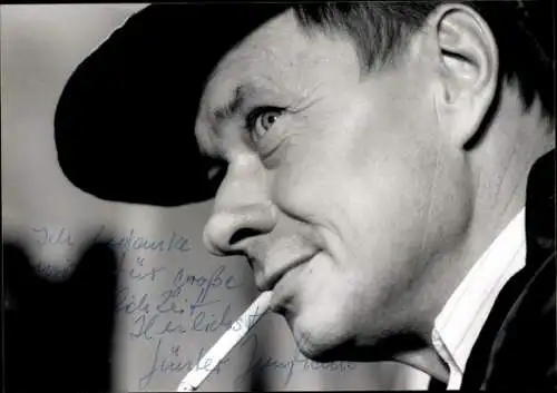 Foto Schauspieler Günter Junghans, Zigarette, Autogramm