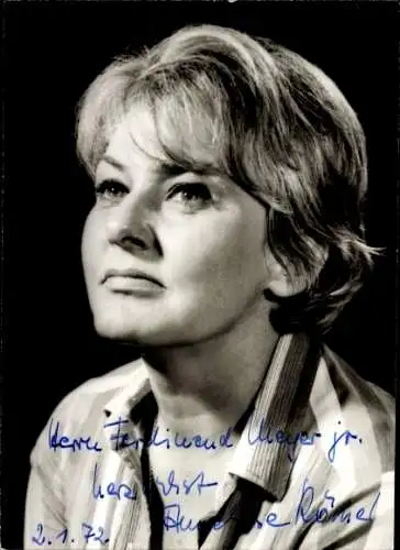 Foto Schauspielerin Anneliese Römer, Portrait, Autogramm