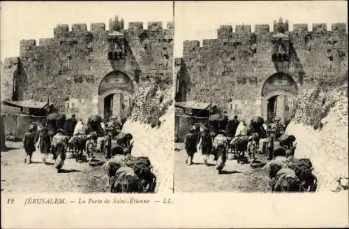 Stereo Ak Jerusalem Israel, La Porte de Saint Étienne, Tor