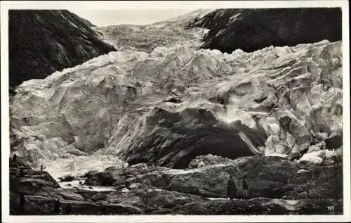 Ak Brixdalsbreen Norwegen, Olden im Nordfjord, Gletscher, Felsen, Nordkap
