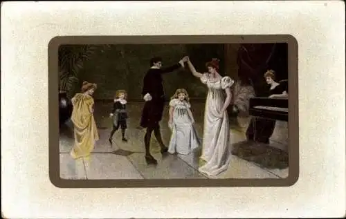 Ak Tanzendes Paar und Kinder