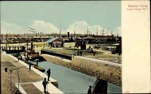 Ak Buenos Aires Argentinien, Canal Dique Nr. 1