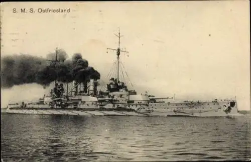 Ak Deutsches Kriegsschiff SMS Ostfriesland, Kaiserliche Marine
