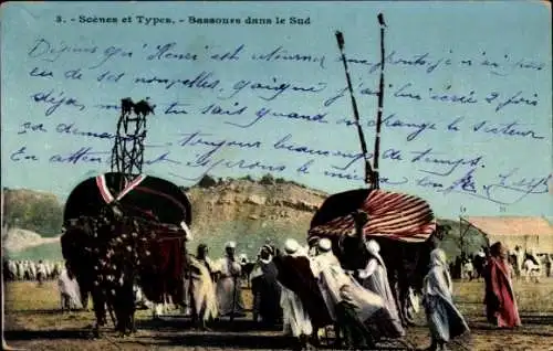 Ak Maghreb, Araber, Fest, Arabische Volkstrachten