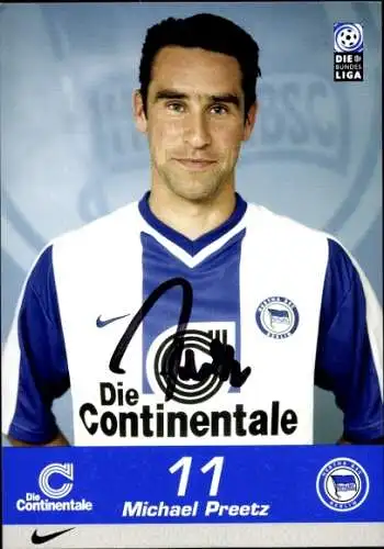 Autogrammkarte Fußball, Michael Preetz, Hertha BSC