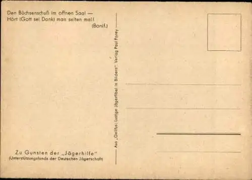 Künstler Ak Geilfus, H., Entlad' dein Rohr nicht' erst zuhause, Jagdhumor