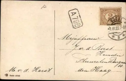 Ak Niederlande, Blumenfelder, Windmühle