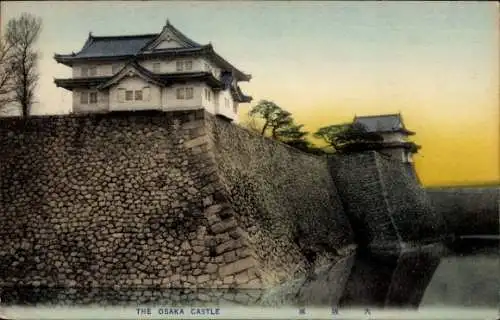 Ak Osaka Präfektur Osaka Japan, Blick auf das Schloss