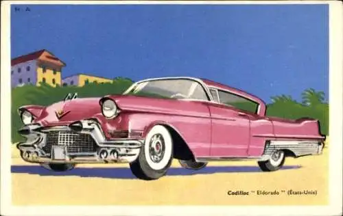 Künstler Ak Cadillac Eldorado, États Unis, USA, Automobil, Fins