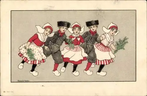 Künstler Ak Hardy, Florence, Männer und Frauen in Trachten