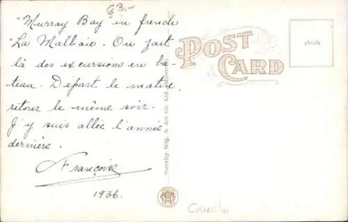 Ak Quebec Kanada, Die Bucht von Murray Bay