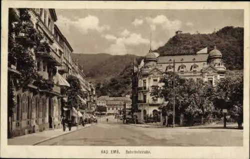 Ak Bad Ems an der Lahn, Bahnhofstraße, Hotel