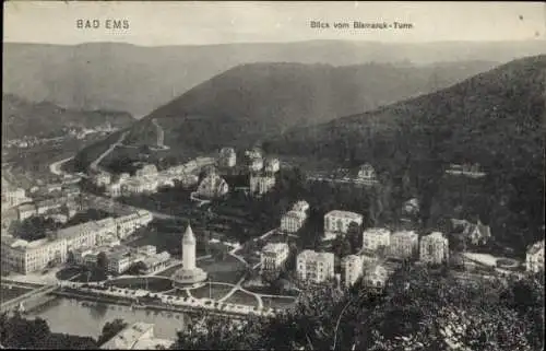 Ak Bad Ems an der Lahn, Blick vom Bismarckturm