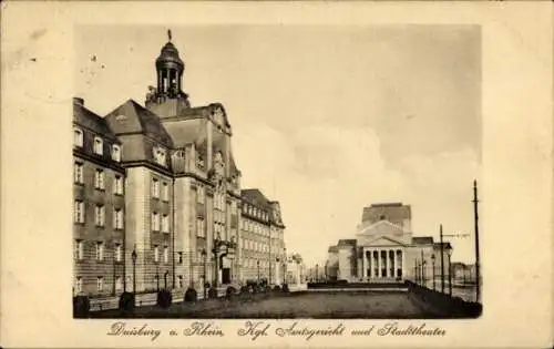 Ak Duisburg im Ruhrgebiet, Amtsgericht, Stadttheater