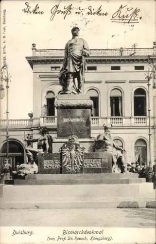 Ak Duisburg im Ruhrgebiet, Bismarckdenkmal