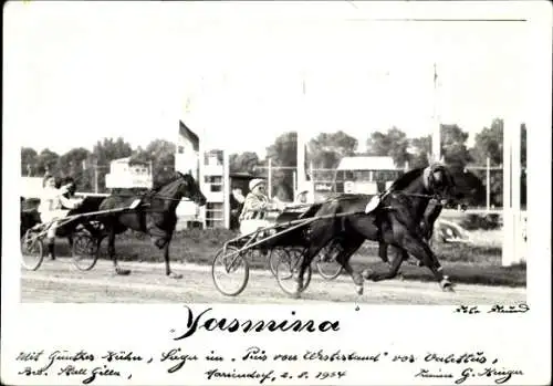 Foto Ak Berlin Tempelhof Mariendorf, Trabrennbahn, Pferd Yasmina