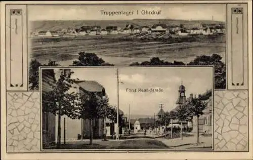 Passepartout Ak Ohrdruf in Thüringen, Truppenlager, Fürst-Reuß-Straße