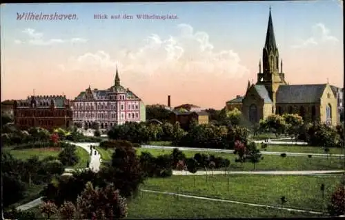 Ak Wilhelmshaven, Wilhlemsplatz, Kirche