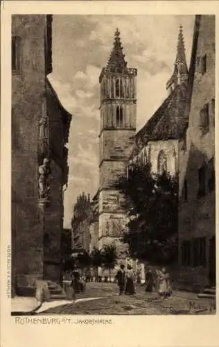 Künstler Ak Rothenburg ob der Tauber Mittelfranken, Jakobskirche