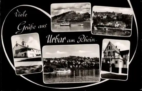 Ak Urbar am Rhein bei Koblenz, Teilansichten, Kirche, Schiff