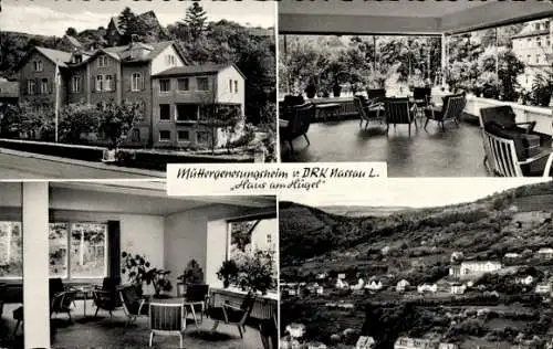 Ak Nassau an der Lahn, Müttergenesungsheim v. DRK, Haus am Hügel, Außen- und Innenansicht